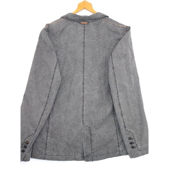 Hugo Boss Mens Blazer Sz 42R Charcoal Gray Cotton Blend Old Money Preppy Career - Picture 10 of 13